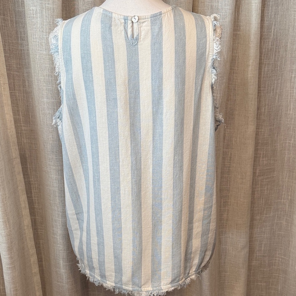 Charlie Paige Blue and White Striped Blouse - Picture 6 of 15